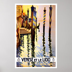 Affiche Venice Lido Italy vintage travel