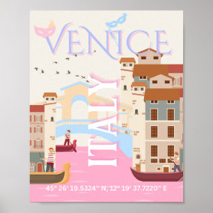 Affiche Venice Travel Art, Italie, Travel Art
