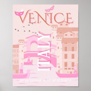 Affiche Venice Travel Art, Italie, Travel Art, Pastel
