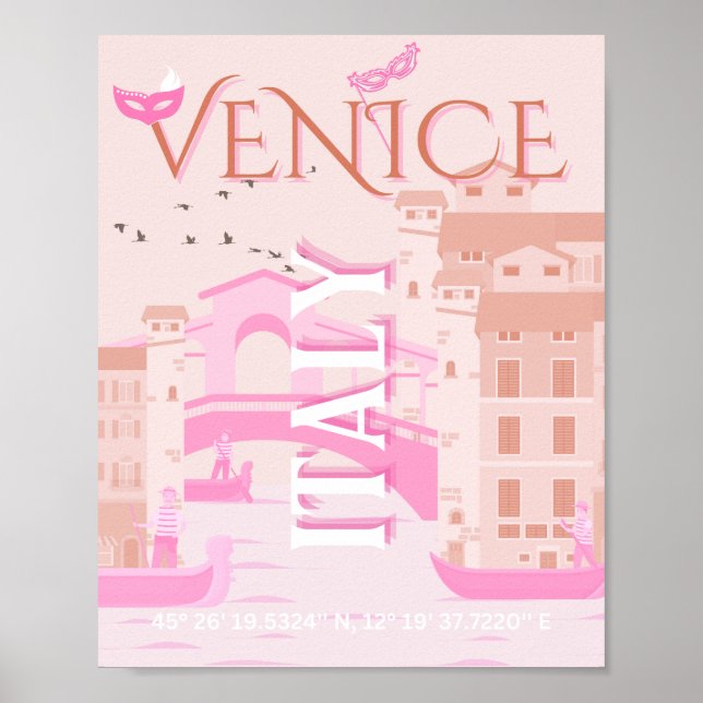 Affiche Venice Travel Art, Italie, Travel Art, Pastel (Devant)