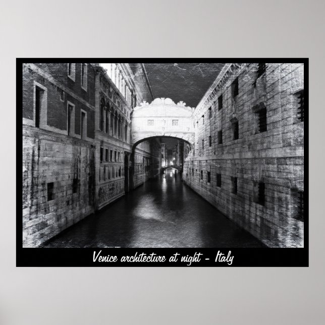 Affiche Venise - Architecture à la Nuit n° 1 (Poster) (Devant)