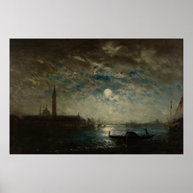 Affiche Venise et le Campanile au Clair de Lune (Devant)