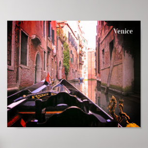 Affiche Venise Gondola Ride sur Canal, Italie