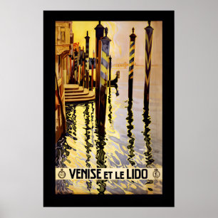 Affiche Venise Italie années 20 Venise et le Lido Style Vi