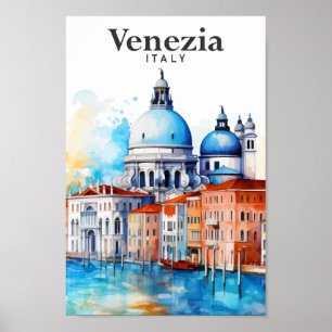 Affiche Venise Italie Aquarelle Peinture Voyage
