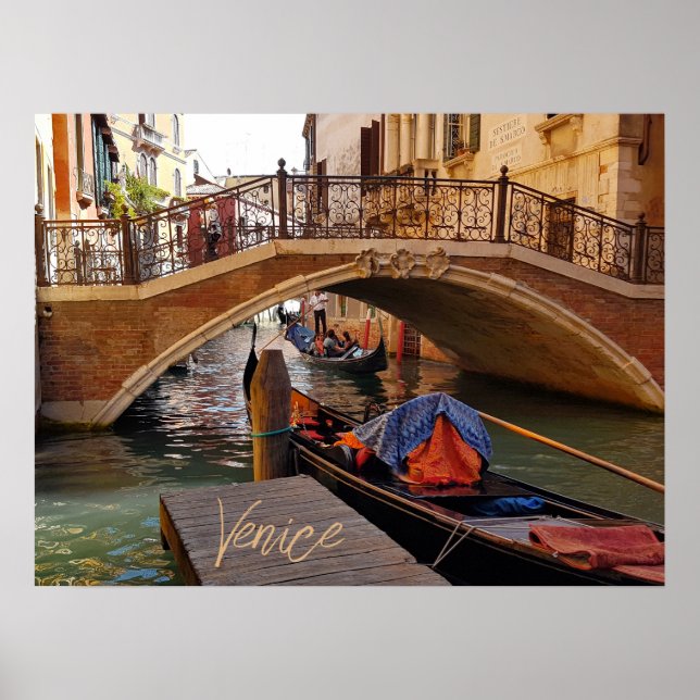Affiche Venise Italie Canal Voyage en bateau (Devant)