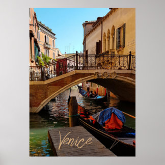 Affiche Venise Italie Pont Canal Voyage en bateau
