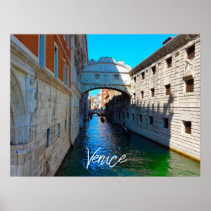 Affiche Venise Italie Pont des Soupirs Bateau de Canal Voy