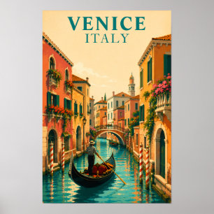 Affiche Venise Italie Vénitien Canal Vénitien Rétro Voyage