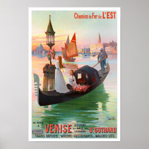Affiche Venise Italie voyage vintage