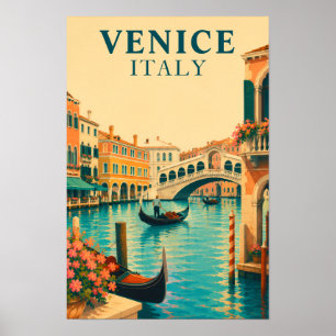 Affiche Venise Italie Voyage Vintage Grand Canal Gondole