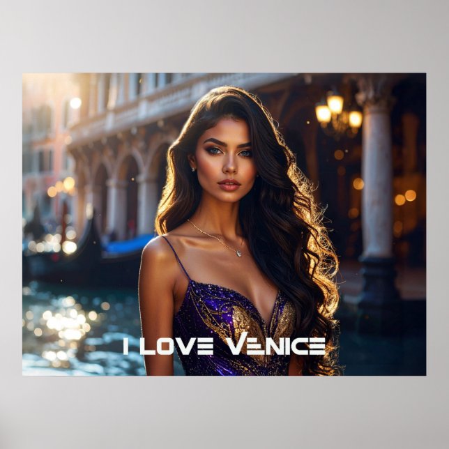 AFFICHE VENISE - J'AIME VENISE (Devant)