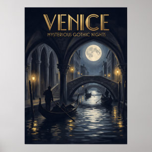 Affiche Venise Nuits Mystérieuses Gothiques Voyage
