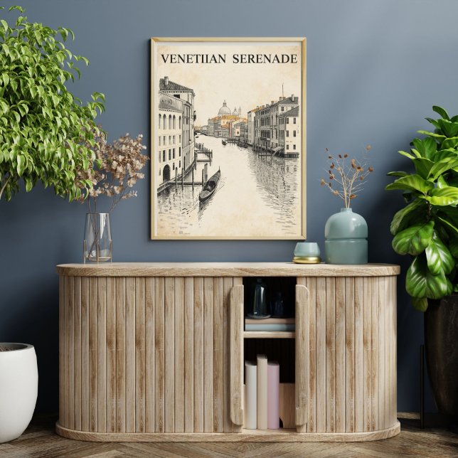 Affiche Venise Voyage | Canal Gondole Rétro Vintage  (Créateur téléchargé)