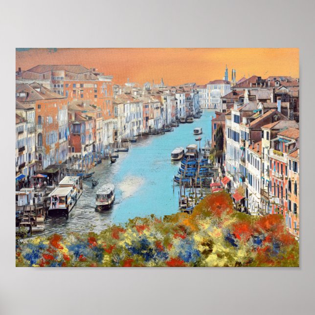 Affiche VENISE - Vue sur le CANAL GRANDE (Devant)