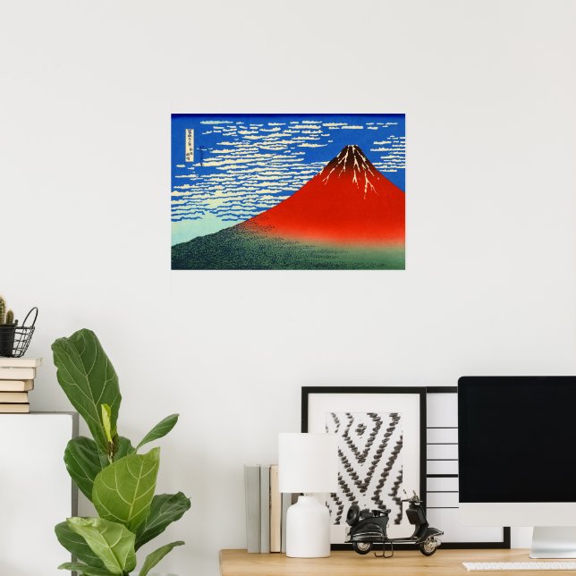 Affiche Vent du sud, ciel clair Katsushika Hokusai 1830 (Bureau à domicile)