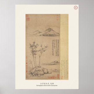 Affiche Vent parmi les arbres sur la rive du fleuve
