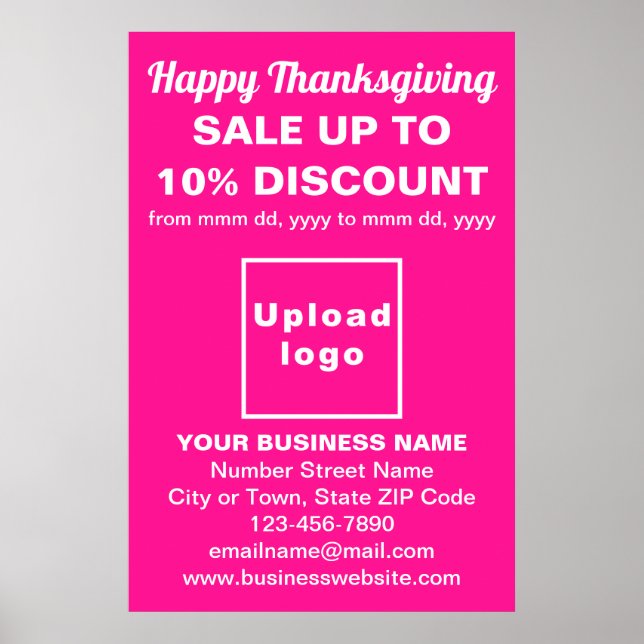 Affiche Vente d'action de grâces sur l'affiche rose (Devant)