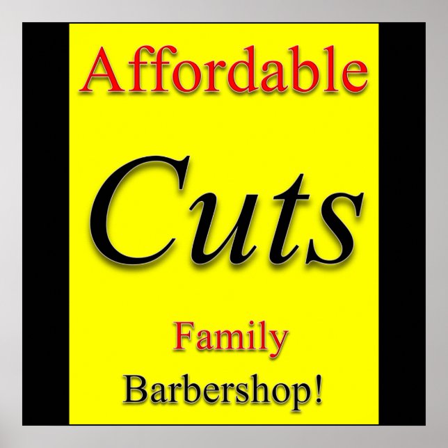 Affiche Vente de coiffure à prix abordable (Devant)