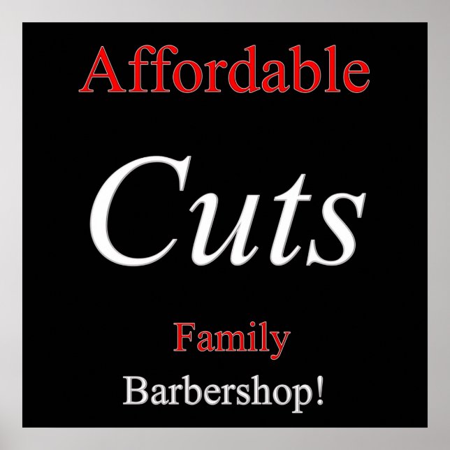 Affiche Vente de coiffure à prix abordable (Devant)