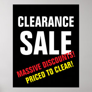 Affiche Vente de compensation Signal, Vente de boutique no