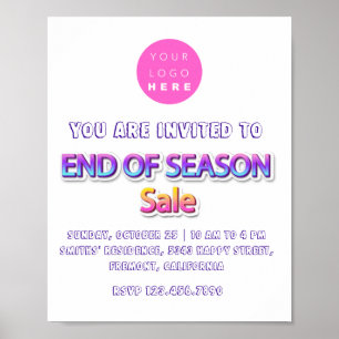 Affiche Vente de fin de saison Logo rose Vente de garage