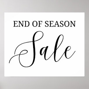 Affiche Vente de fin de saison Signe, Vente de boutique de