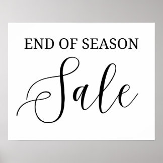 Affiche Vente de fin de saison Signe, Vente de boutique de