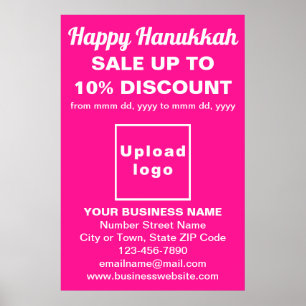 Affiche Vente de Hanukkah pour les entreprises sur une aff