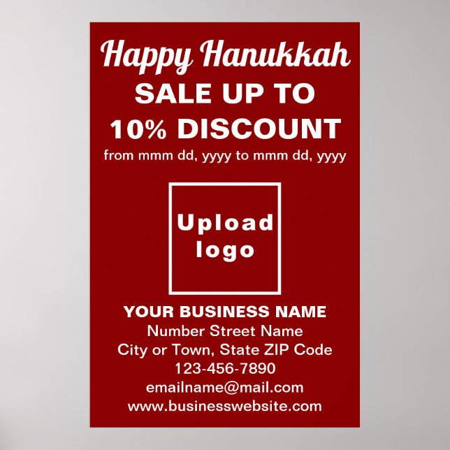 Affiche Vente de Hanukkah pour les entreprises sur une aff (Devant)