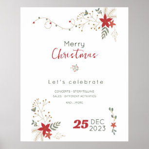 Affiche Vente de Noël Minimaliste Joyeux Noël ,Joyeuses Fê