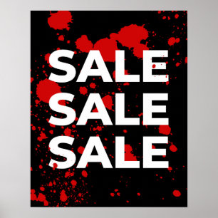 Affiche Vente moderne Signe, Boutique noire et rouge Vente