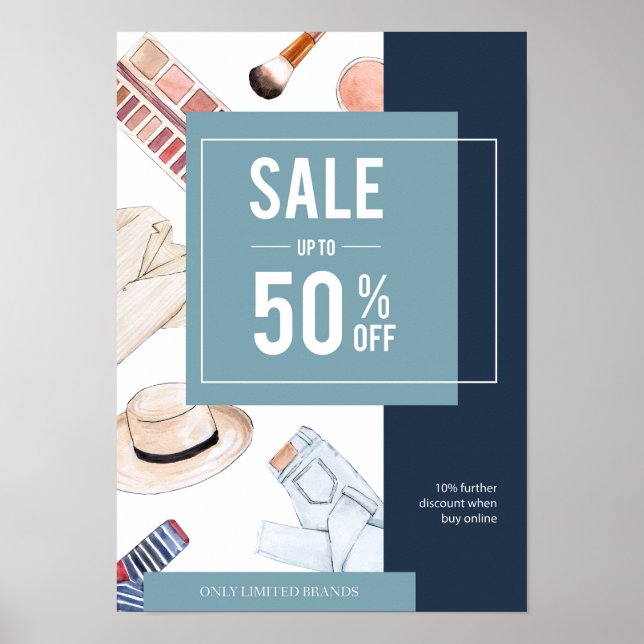 Affiche Ventes de mode Watercolor (Devant)