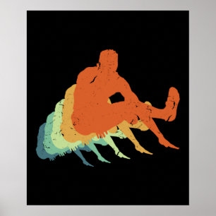 Affiche Ventilateur d'athlète olympique rétrograde