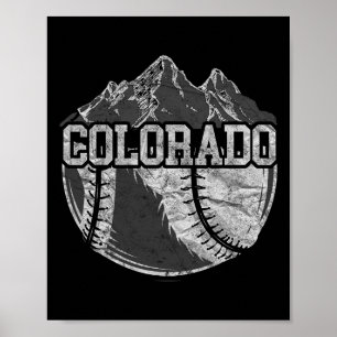 Affiche Ventilateur de baseball du Colorado Tee Montagnes