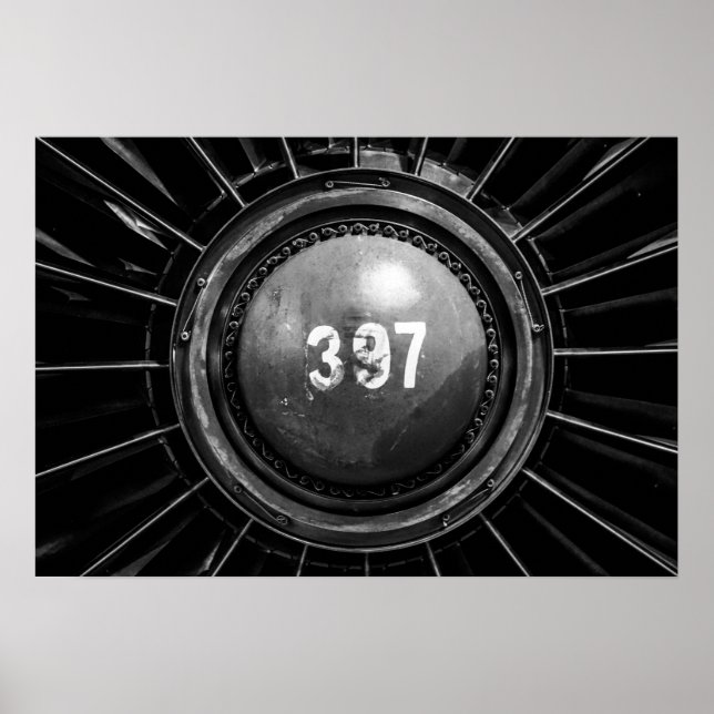 Affiche Ventilateur de moteur à réaction J58 - SR-71 Black (Devant)