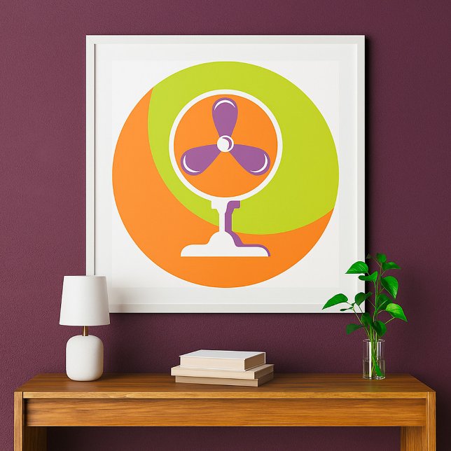 Affiche Ventilateur électrique rétro coloré Summer Pop Art (Créateur téléchargé)