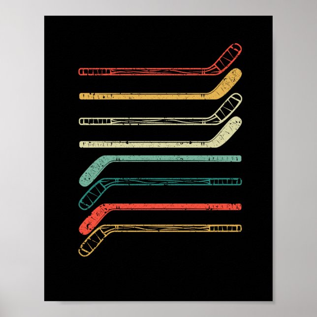 Affiche Ventilateurs de hockey sur glace silhouette hiver (Devant)