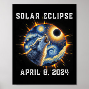 Affiche Ventilateurs de loup Totalité Solaire Eclipse 2024