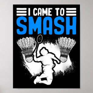 Affiche Venu À Smash Navette Sport Hobby Joueur Badminton