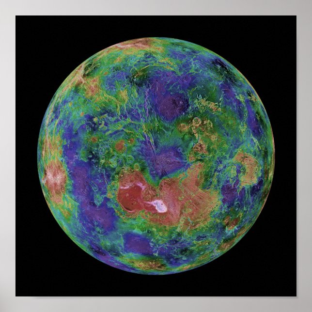 Affiche Vénus centré sur le pôle Nord (Devant)