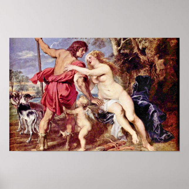 Affiche Venus Et Adonis Par Rubens Peter Paul (Devant)