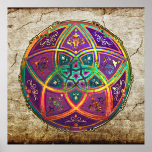 Affiche Vénus Fleur d'amour fineART Oriental Antique Or