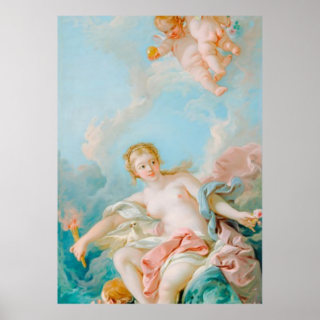 Affiche Vénus sur les vagues par François Boucher (Devant)
