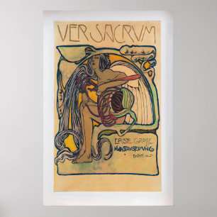 Affiche Ver Sacrum par Koloman Moser Vienne Vintage