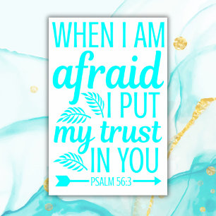 Affiche Verbe biblique turquoise   Papier lourd d'archivag