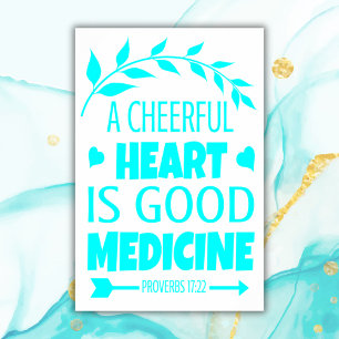 Affiche Verbe biblique turquoise   Papier lourd d'archivag