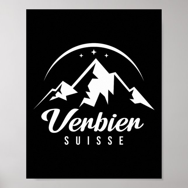 Affiche Verbier Suisse Station de ski Ski Snowboard (Devant)