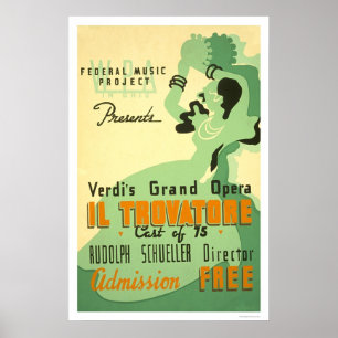 Affiche Verdi Il Trovatore 1937 WPA
