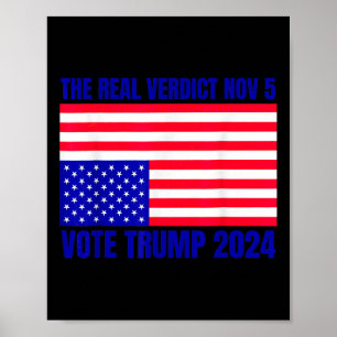 Affiche Verdict réel 5 novembre Trump 2024 À l'envers Drap